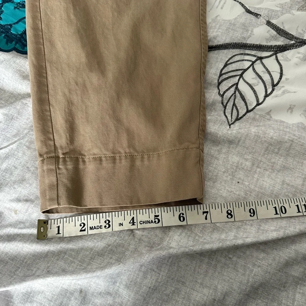 Everlane Trousers Women’s 12 Tan Pleated High Rise Chino Tapered Leg Pants